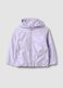 Casaco leve roxo com fecho e capuz para menina, corte regular_0