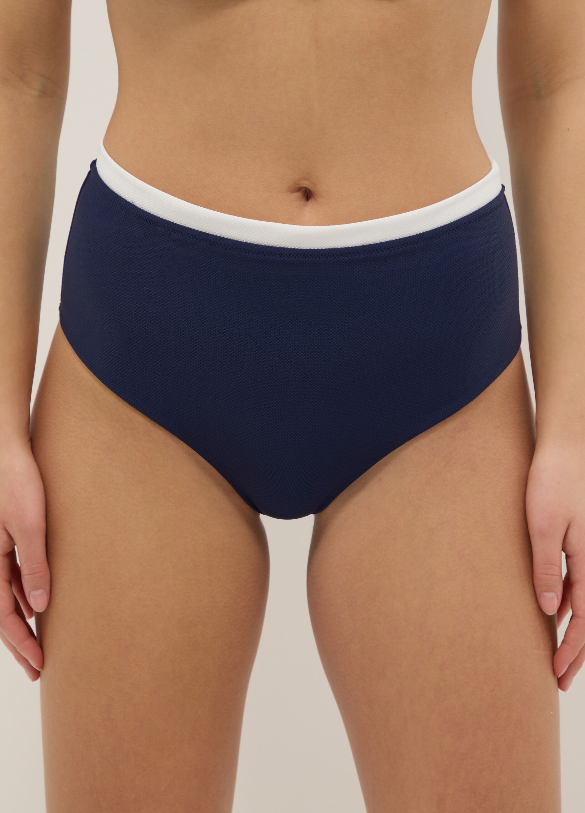 Blue stretch-fabric bikini bottoms
