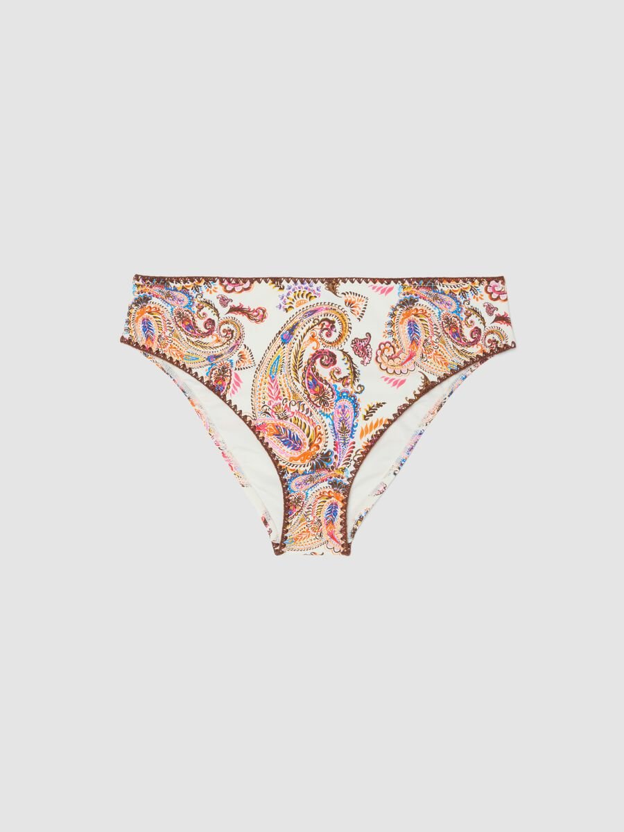 Multicolour stretchy paisley bikini bottoms_4