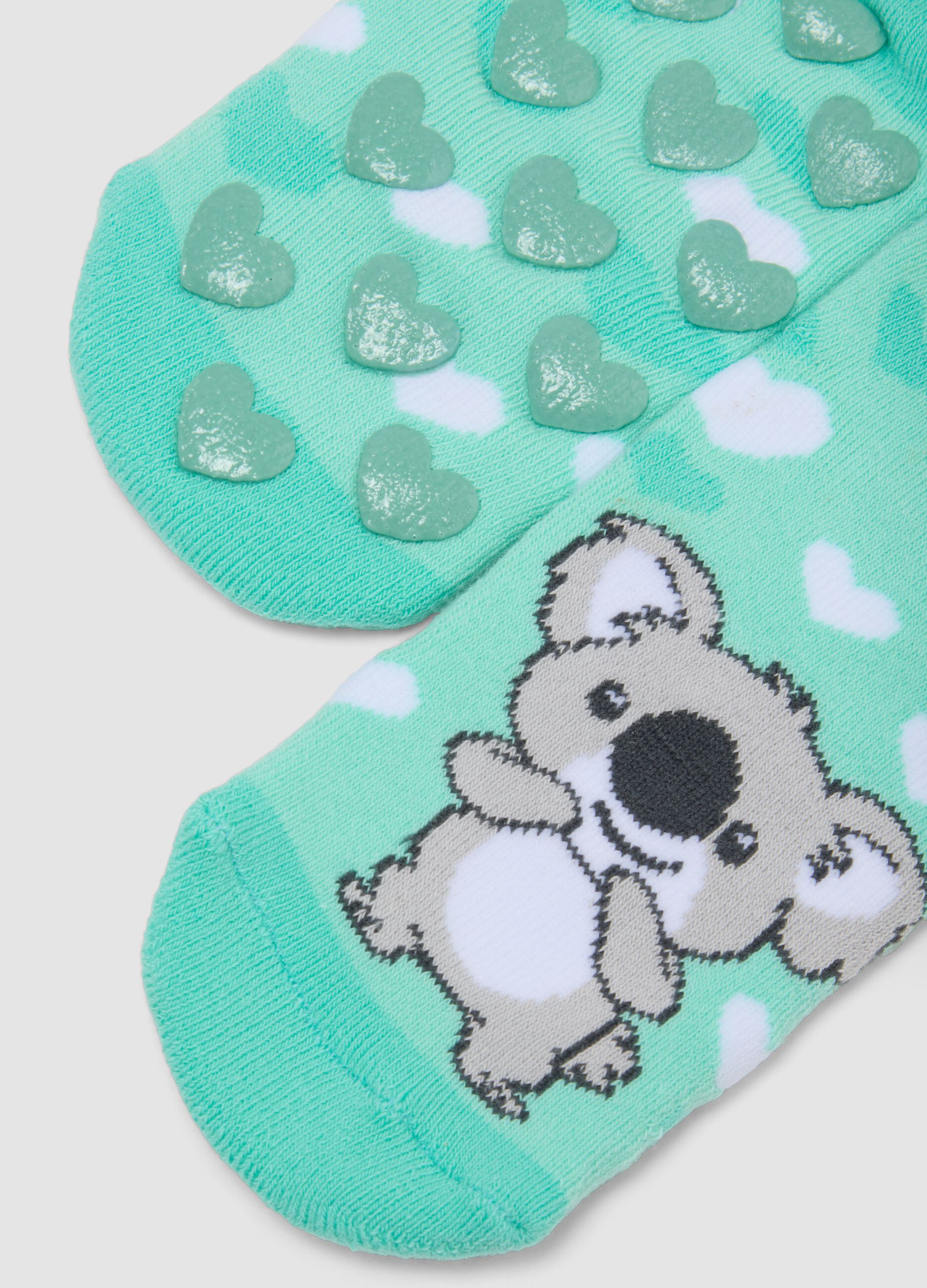 2-pack of short stretch organic cotton socks with panda and koala print