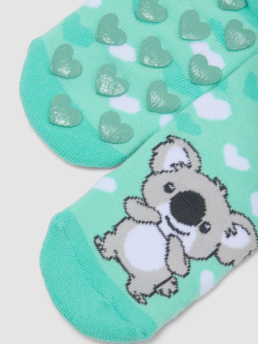 2-pack of short stretch organic cotton socks with panda and koala print_2