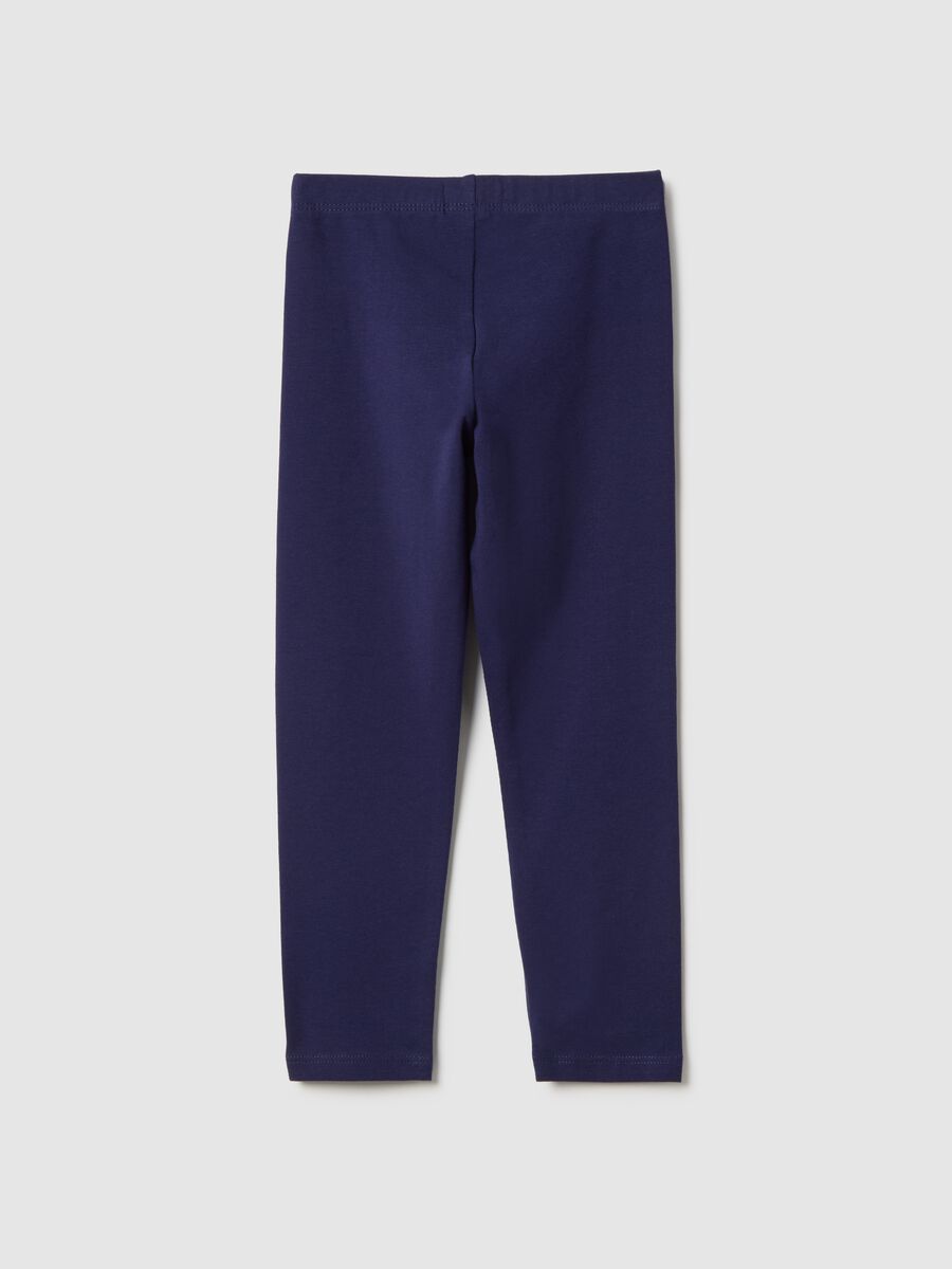 Girls' Slim Fit Elasticated Cotton Purple Leggings_1