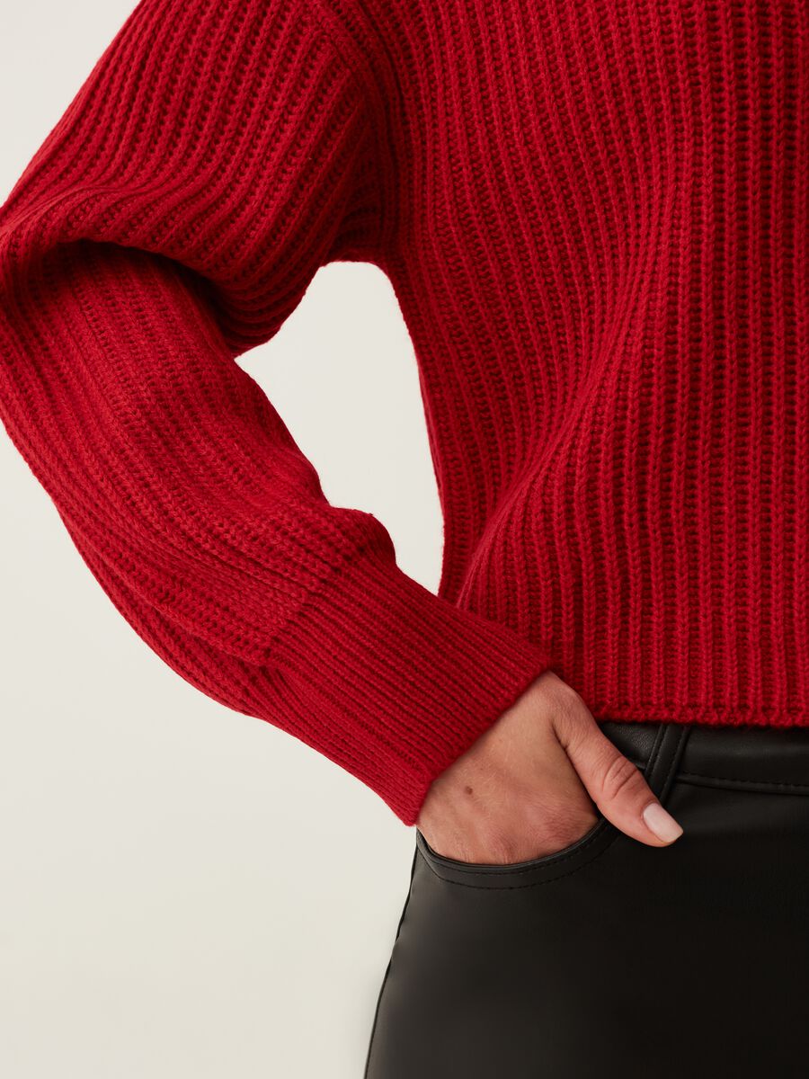 Ribbed pullover with high ring neck_3