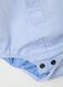 Newborn blue pure cotton bodysuit with pointed collar and long sleeves_2