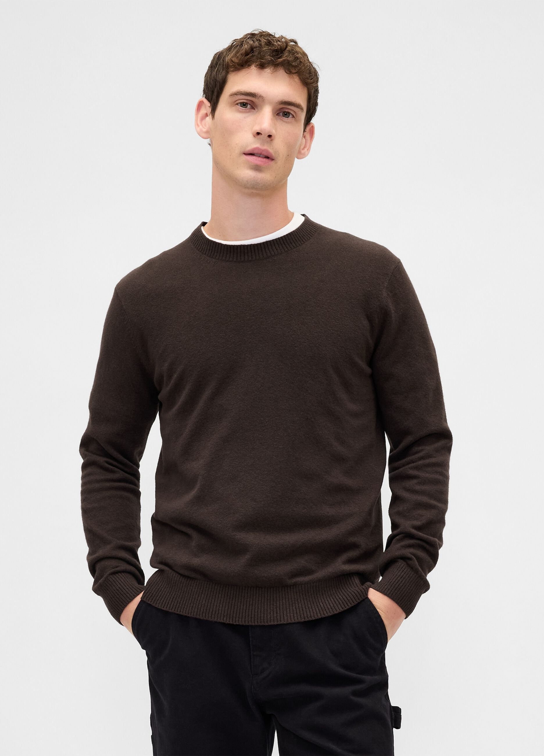 Brown Cotton Blend Jumper