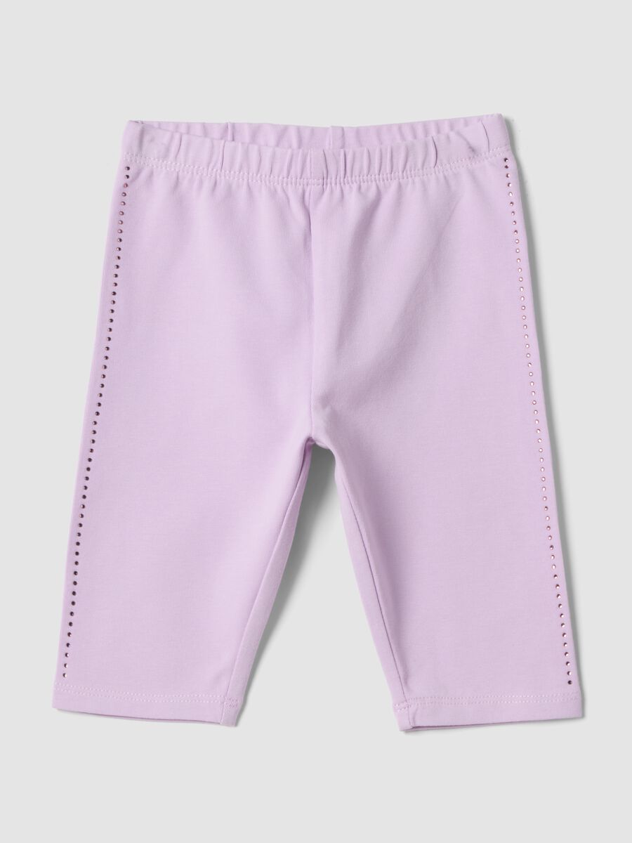 Rosa Slim-Fit-Leggings aus elastischer Bio-Baumwolle f&uuml;r Baby-M&auml;dchen_0