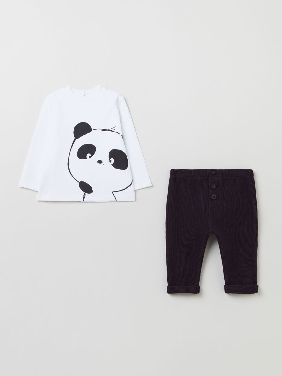 Printed T-shirt and trousers set_0