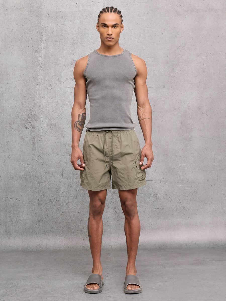 Cargo Swim Shorts Military Green_0