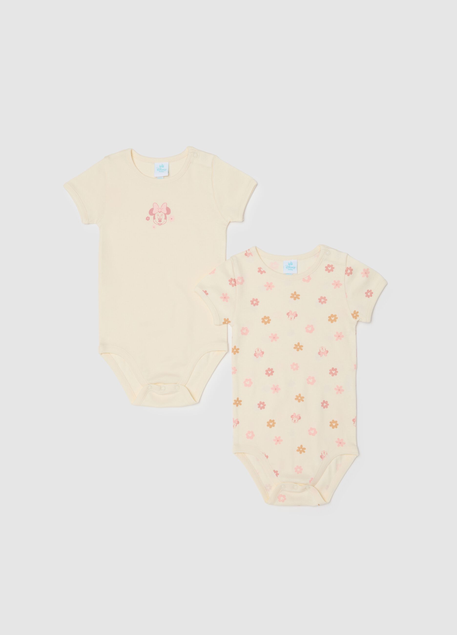 Multicolour pure cotton bodysuit twin pack for newborn girls