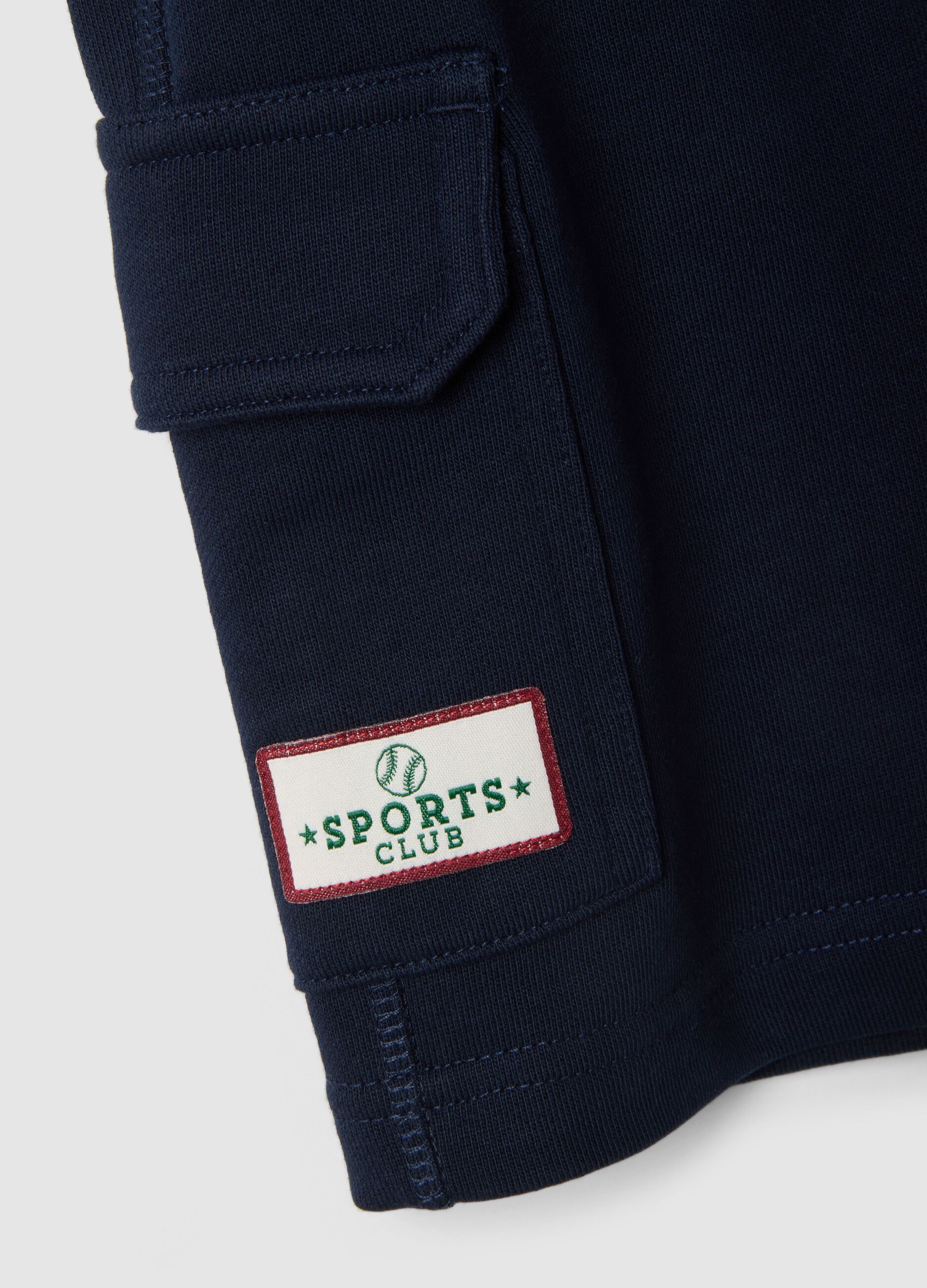 Boys&rsquo; blue 100% cotton regular-fit shorts with elasticated waistband