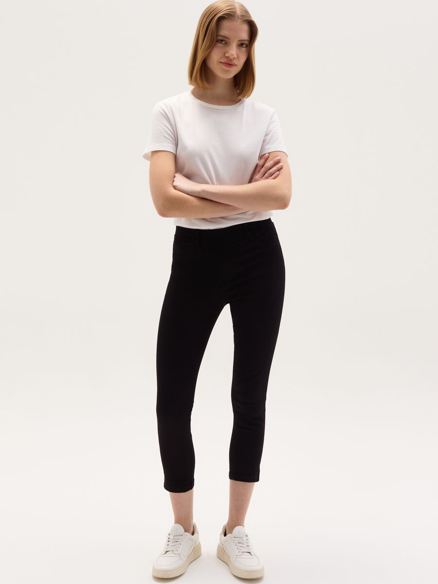 Jeggings crop skinny fit con spacchetti_0
