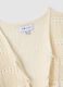 Pure white cotton knitted cardigan with deep V regular fit_5