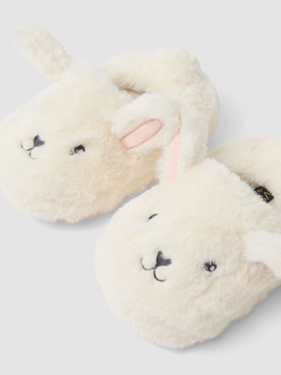 White bunny slippers for girls_2