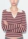 Multicolour striped viscose-blend fitted polo-collar knit top_3