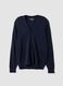 C&aacute;rdigan azul en mezcla de viscosa con cuello pico, corte regular_4
