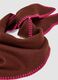 Brown viscose and wool blend scarf with contrast edging_2