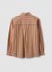 Brown striped pure cotton poplin shirt, regular fit_6