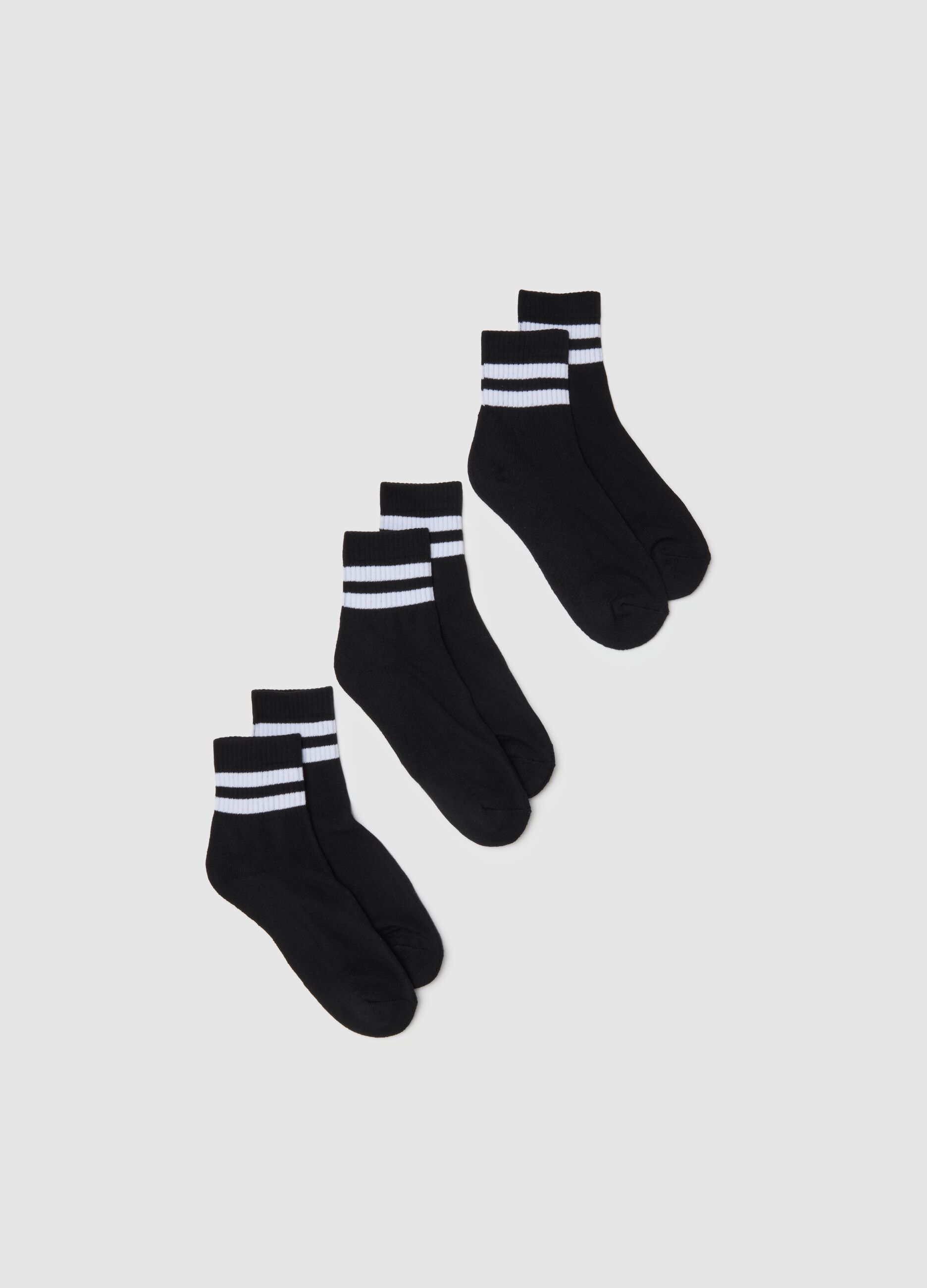 Tripack multicolour striped cotton blend socks regular fit