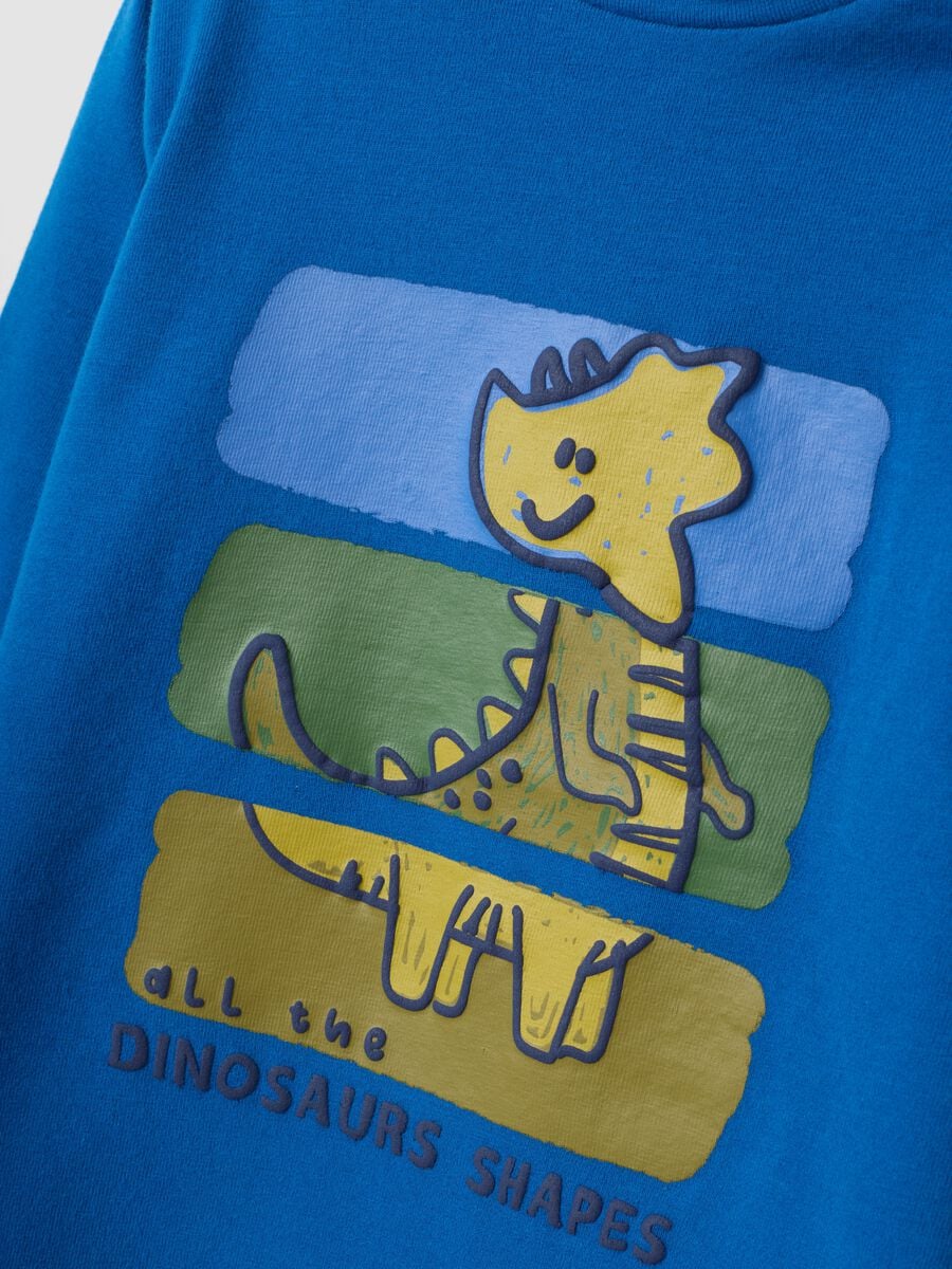 Blue long-sleeve stretch organic cotton crew-neck T-shirt_2