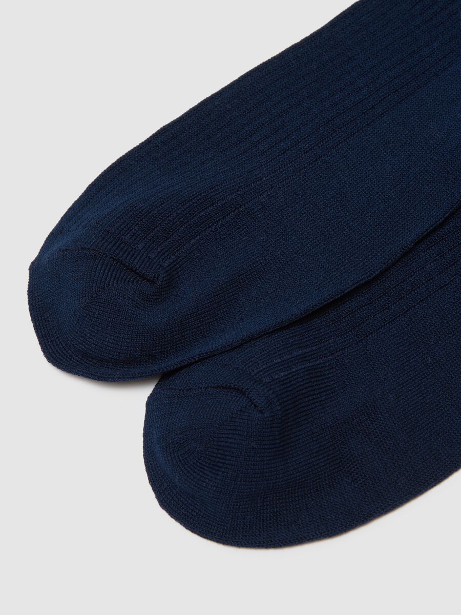 Pack duplo de meias curtas azul em mistura de algod&atilde;o com ajuste confort&aacute;vel_2