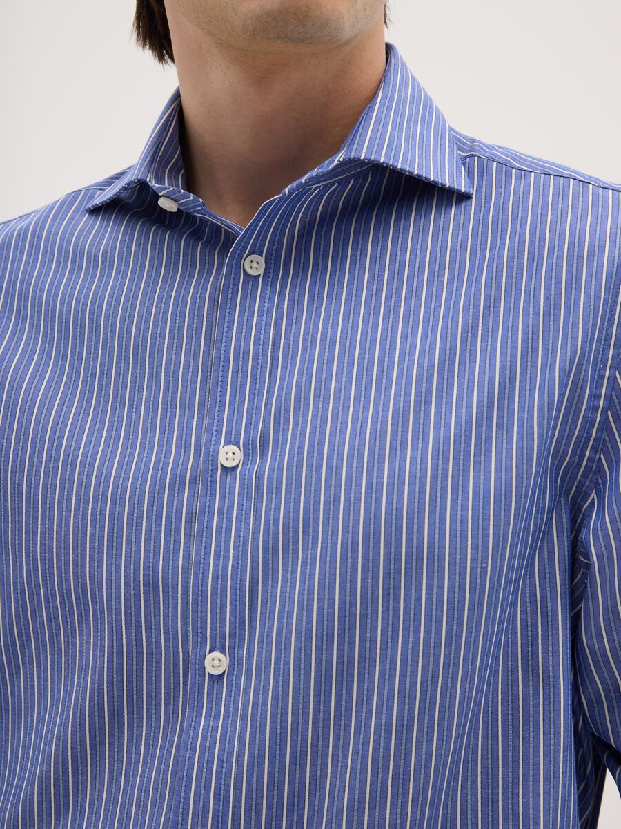 Blue Regular Fit Cotton Blend Shirt_1