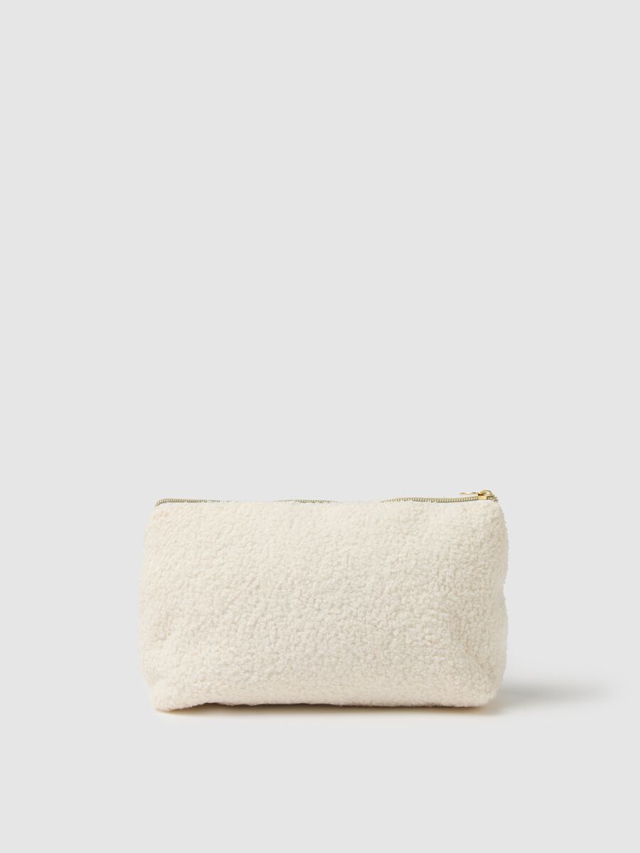 Beige storage pouch with Christmas embroidery_1