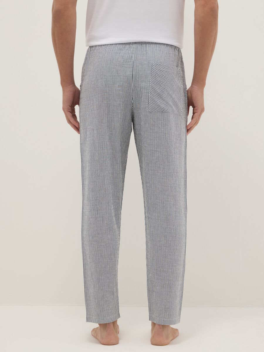 Regular fit multicolour striped pure cotton pyjama shorts_2