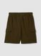 Green cotton-blend cargo Bermuda shorts_4