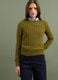 Green pure cotton cable-knit crew-neck jumper_2