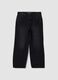 Black cotton denim wide-leg jeans_4