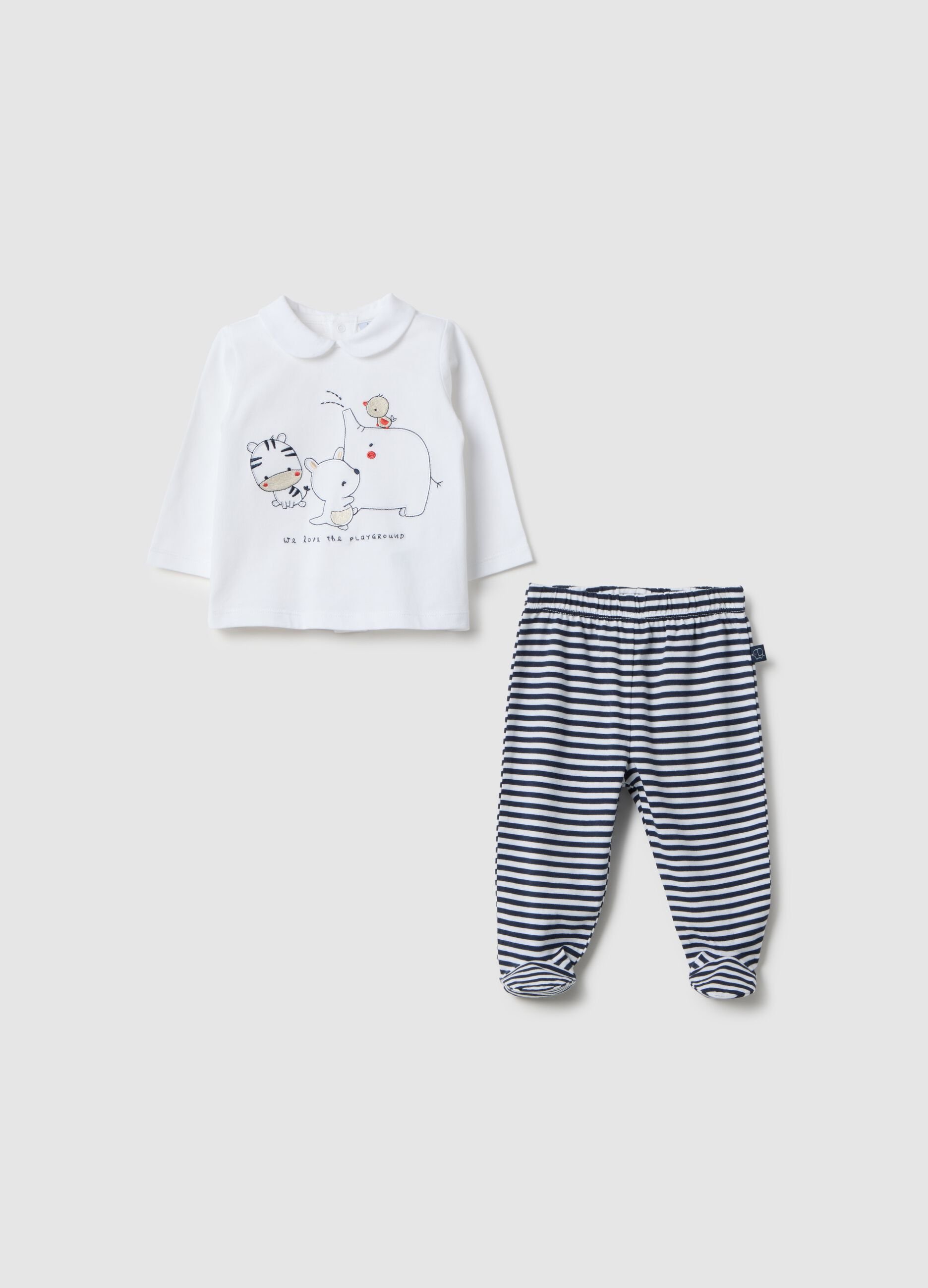 Set in puro cotone multicolor regular fit per bimba