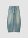 Light blue pure cotton balloon jeans_0