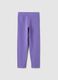 Leggings Slim Fit de Algod&atilde;o El&aacute;stico Roxo para Meninas_0