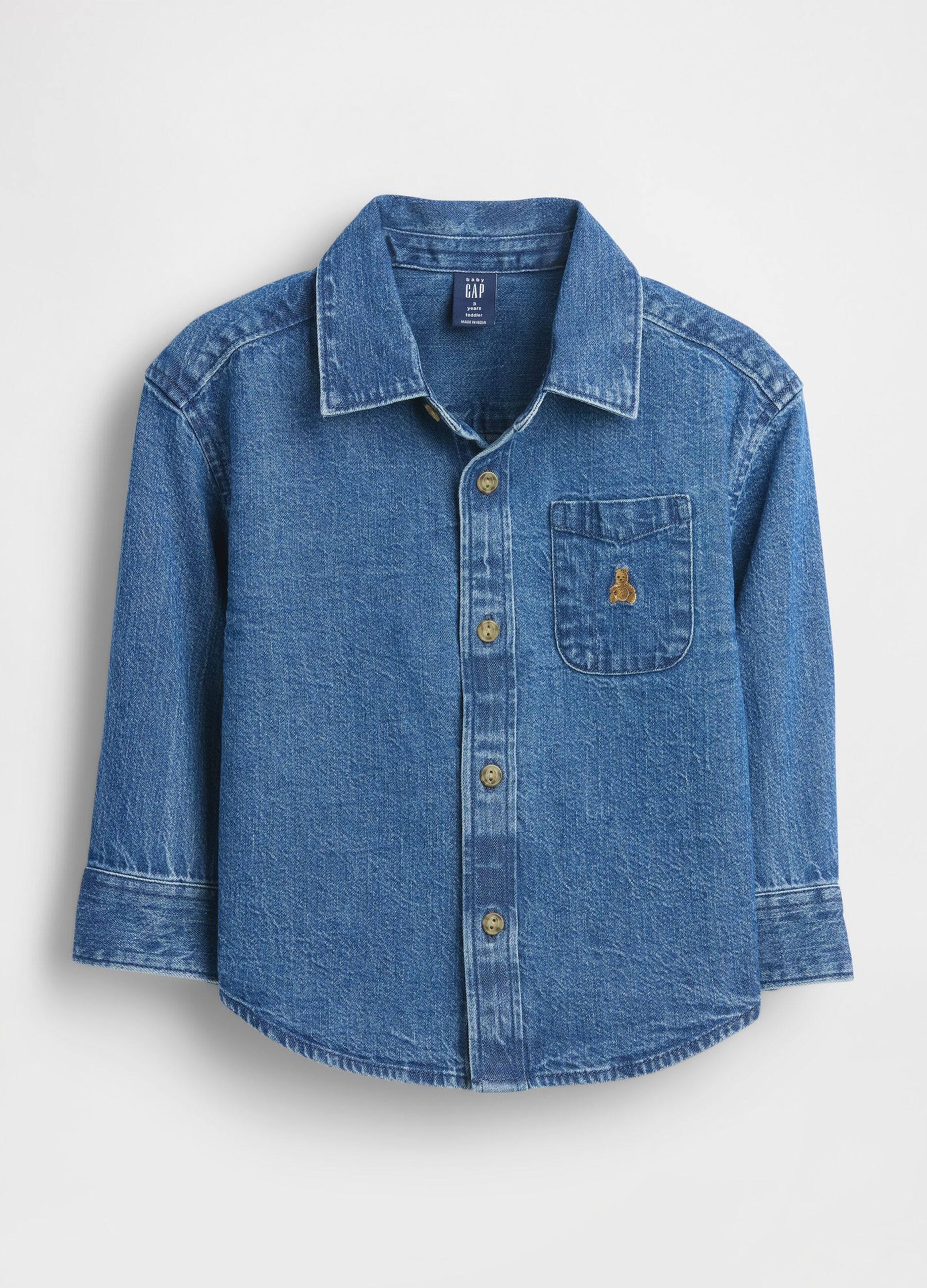 Long sleeve denim shirt for boys