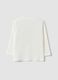 T-shirt bianca in puro cotone organico con stampa cagnolino per bimbo_1