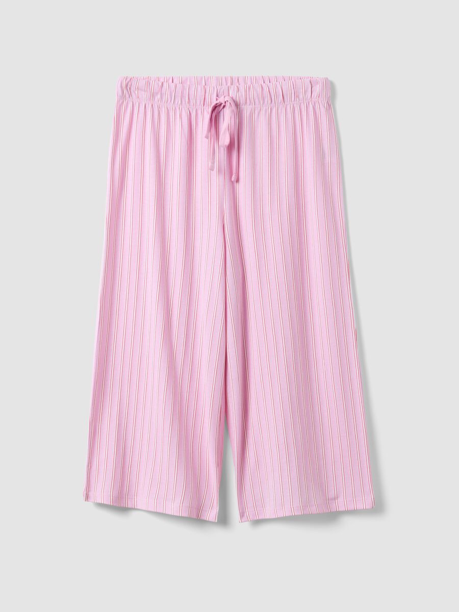Pink striped pure cotton pyjama shorts - regular fit_4