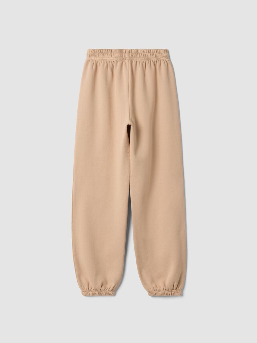 Sandfarbene Joggerhose aus reiner Baumwolle_1