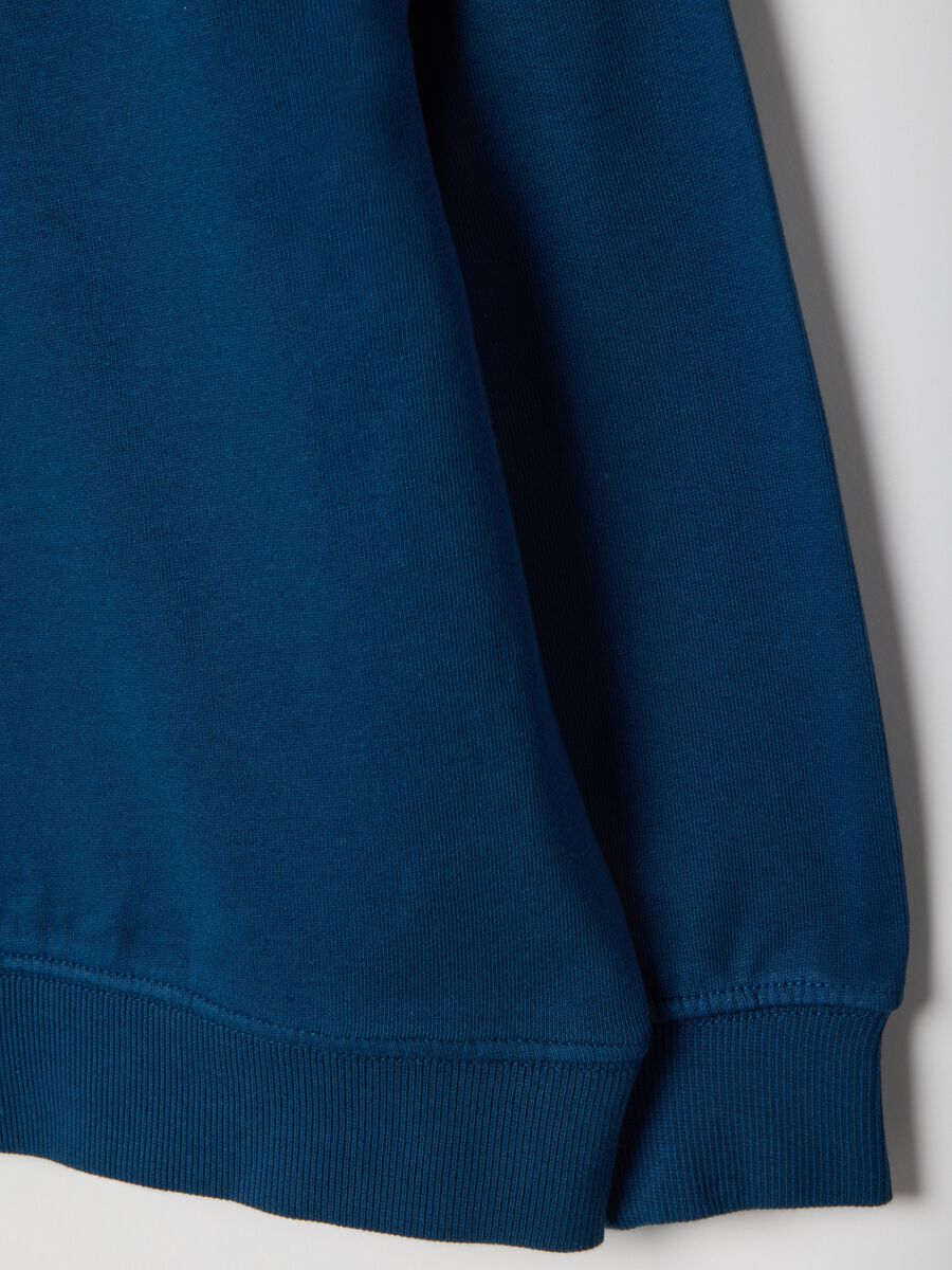 Children's oversized fit crew neck sweatshirt in blue pure cotton_3