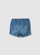 Children's regular fit blue denim cotton blend shorts_1