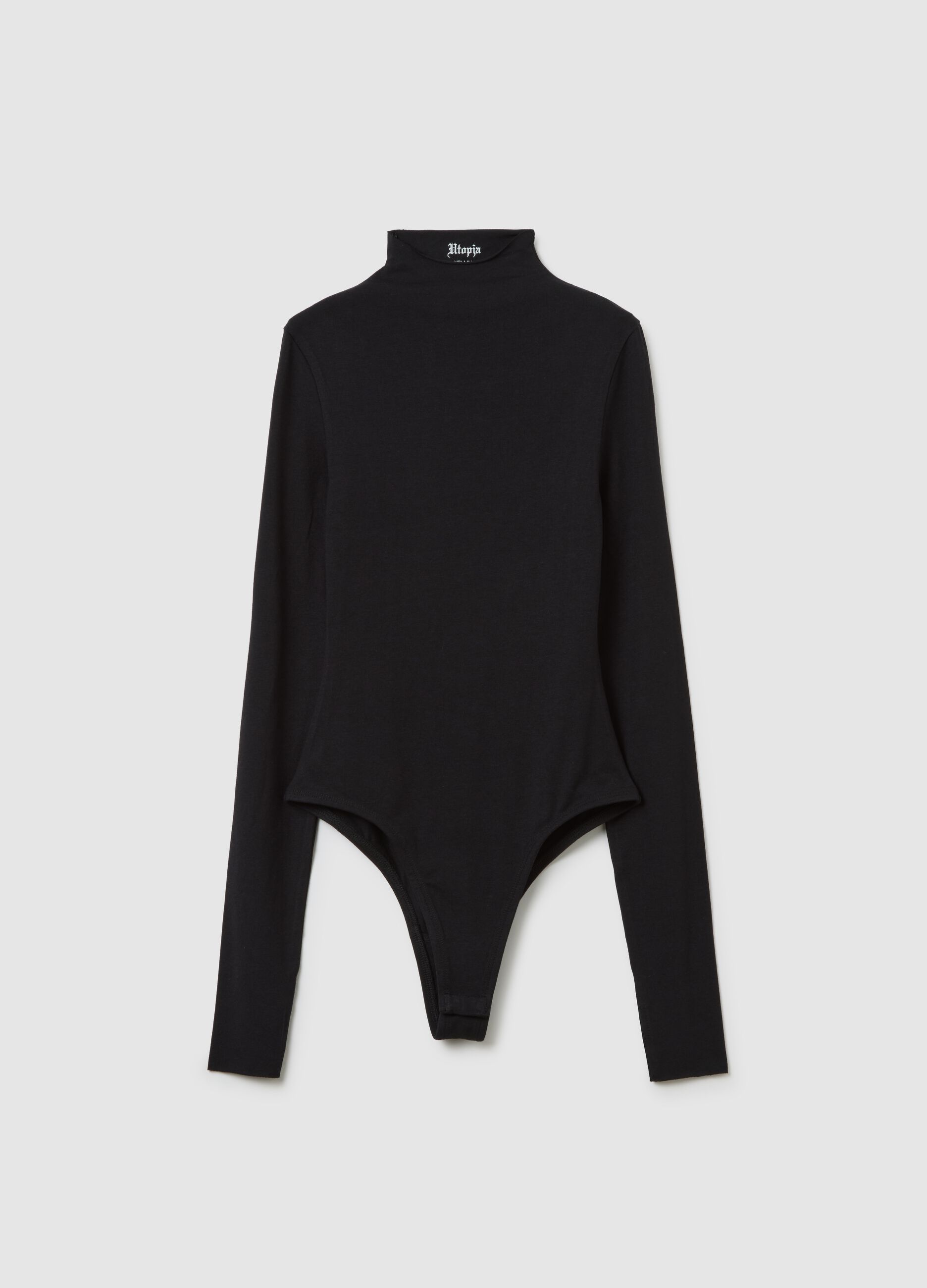 Mock-Neck Bodysuit Black