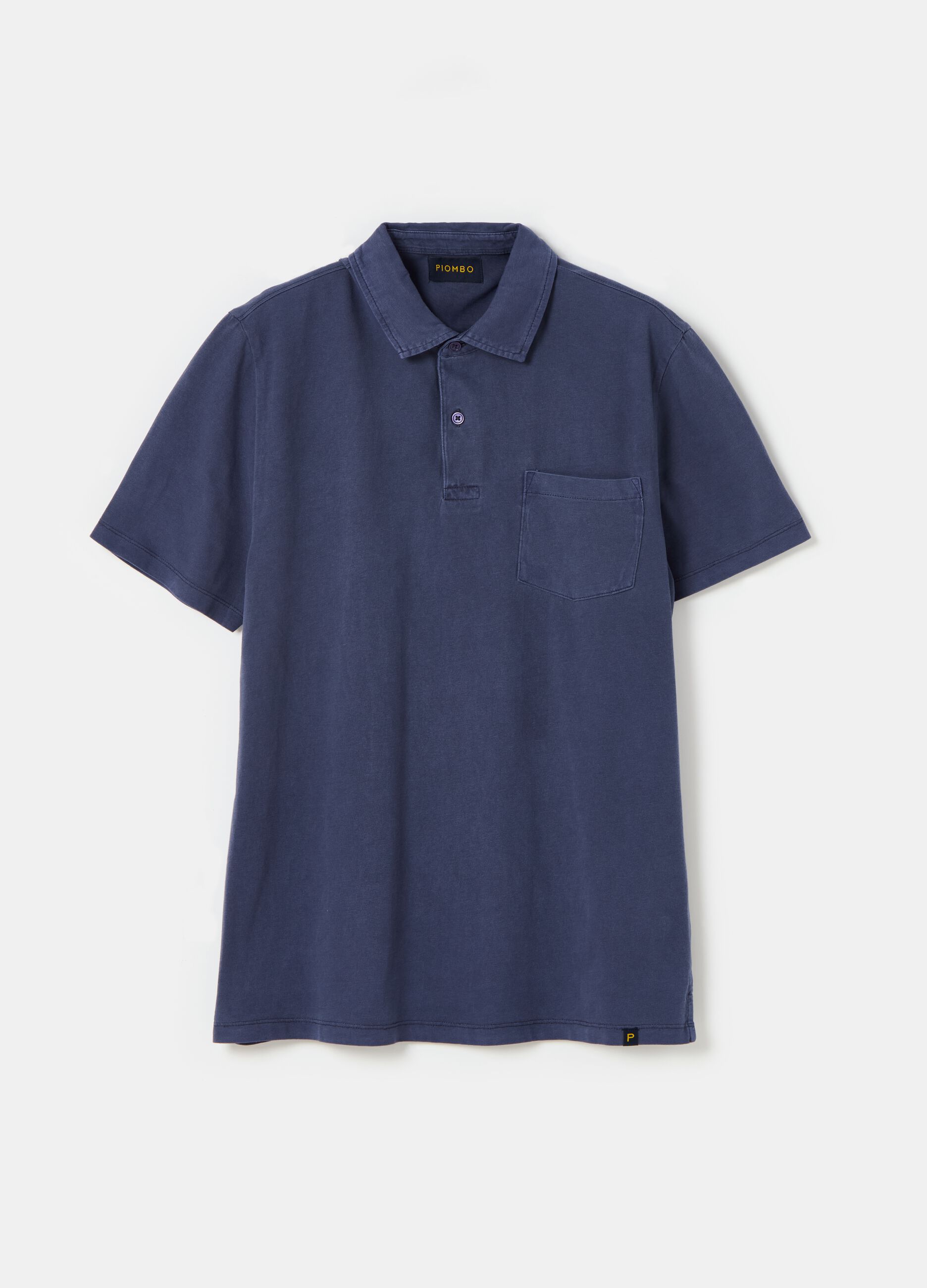 Jersey polo shirt with pocket