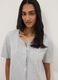 Grey organic cotton blend nightdress with buttons and embroidery_0