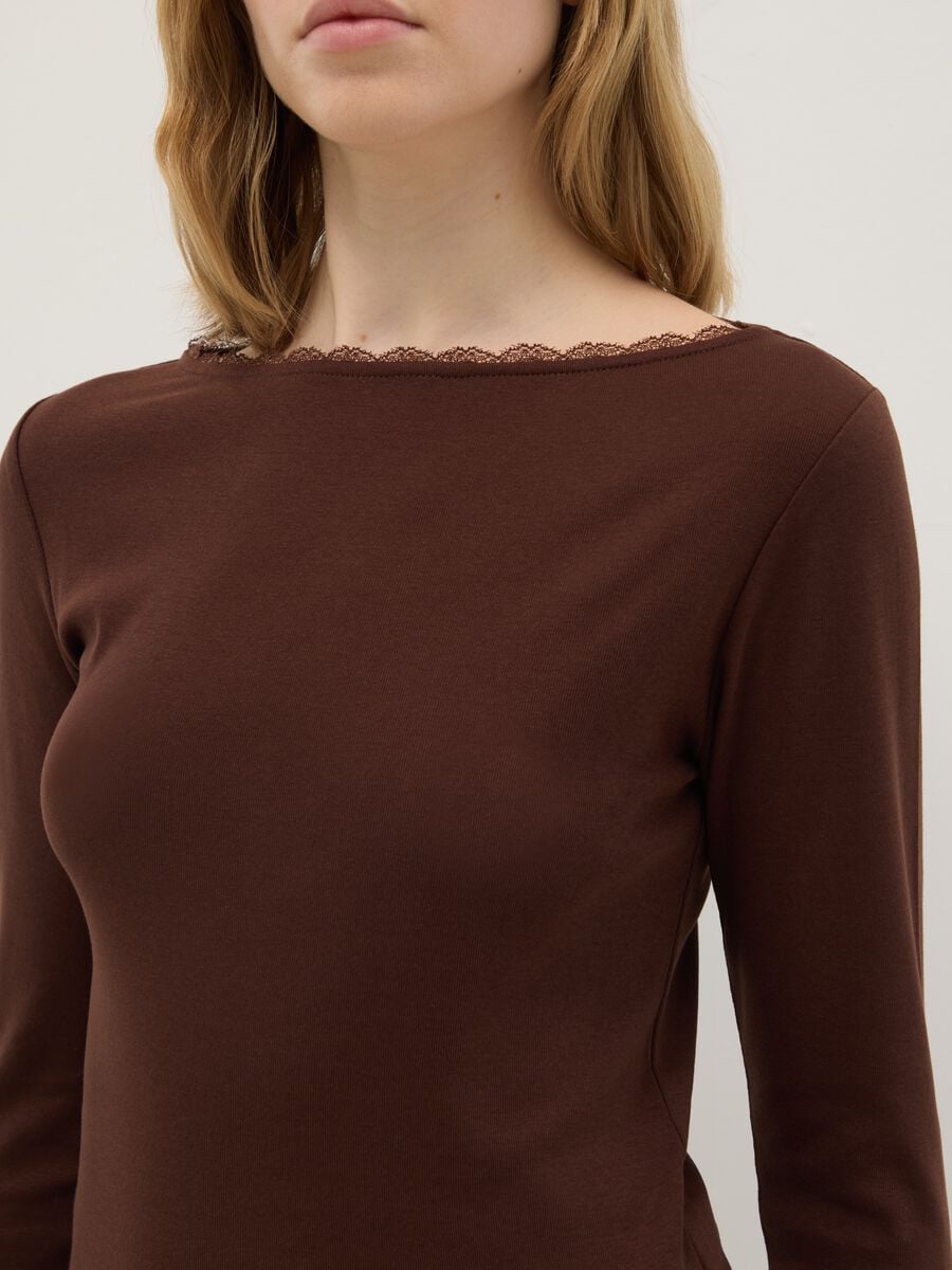 Brown pure cotton regular fit t-shirt_3