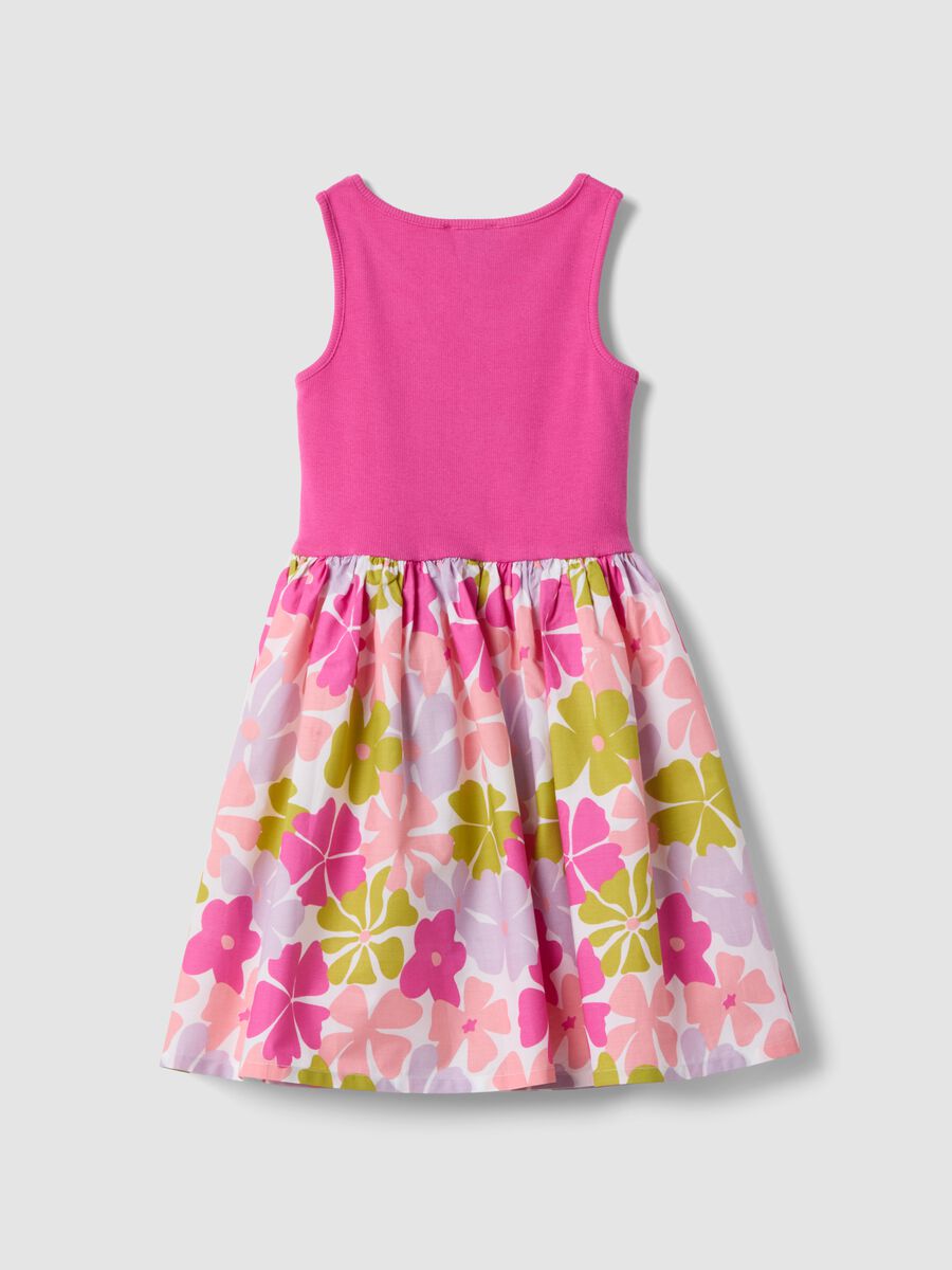 Pink sleeveless stretch cotton dress_1