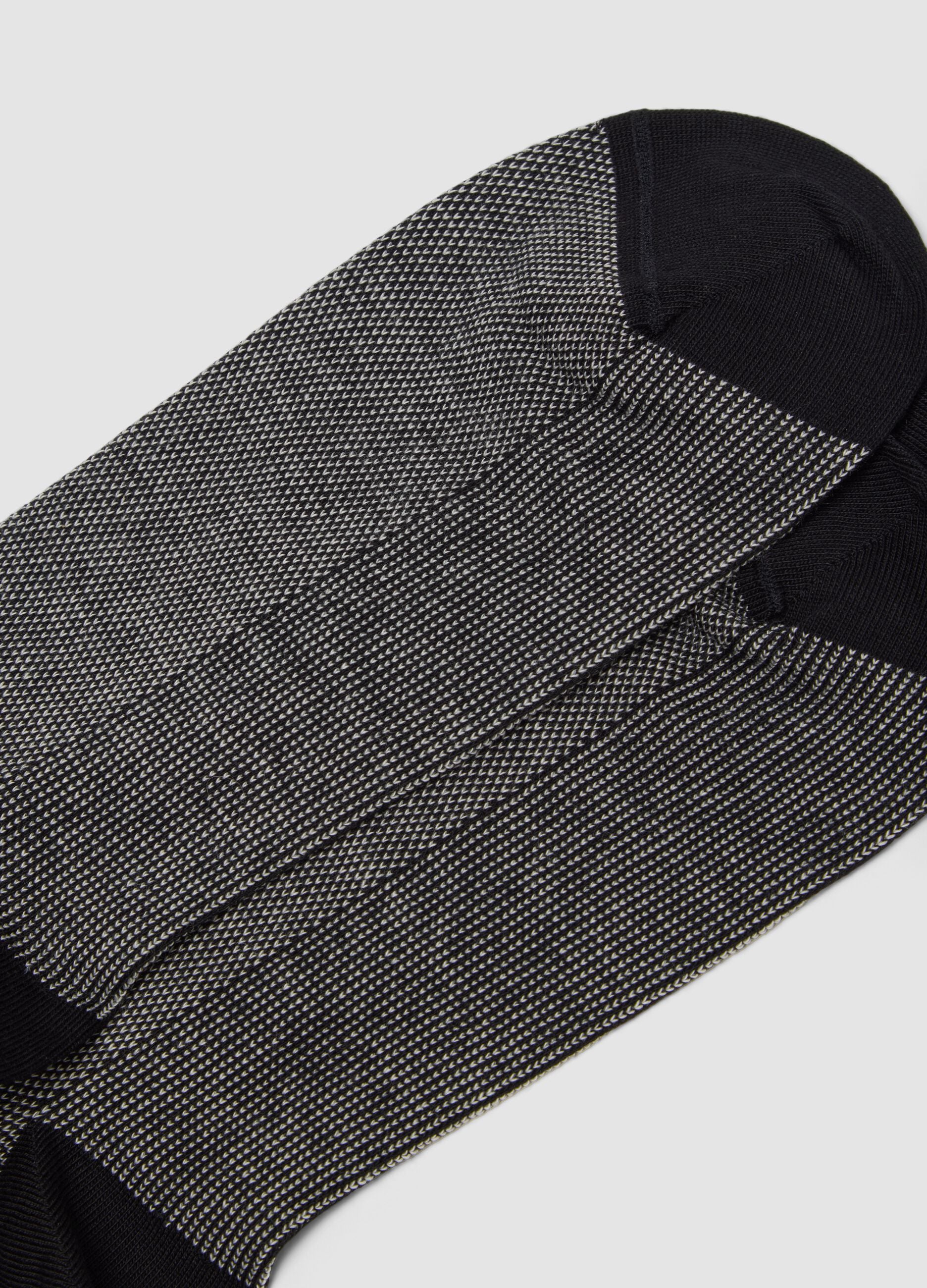 Black long socks in stretch cotton