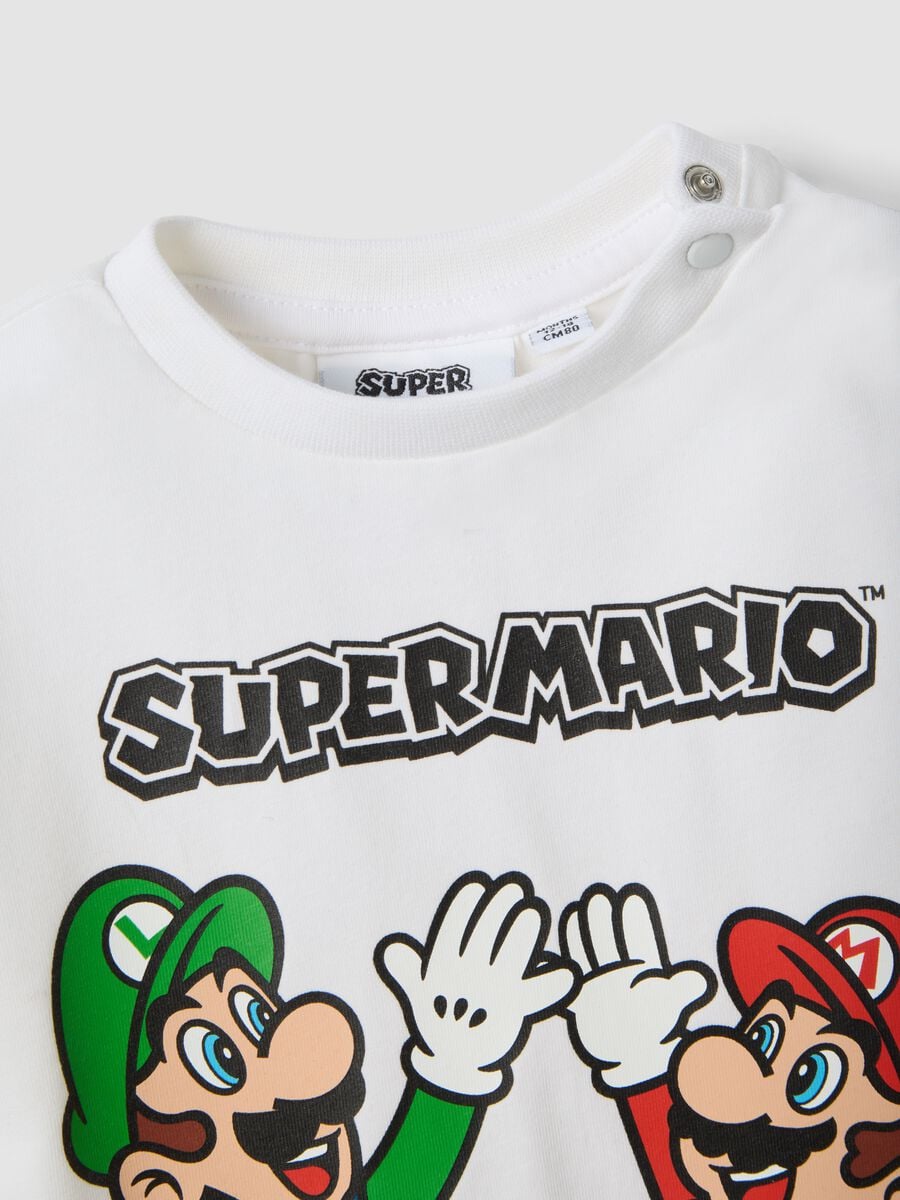 Camiseta blanca de algod&oacute;n el&aacute;stico de manga corta_2
