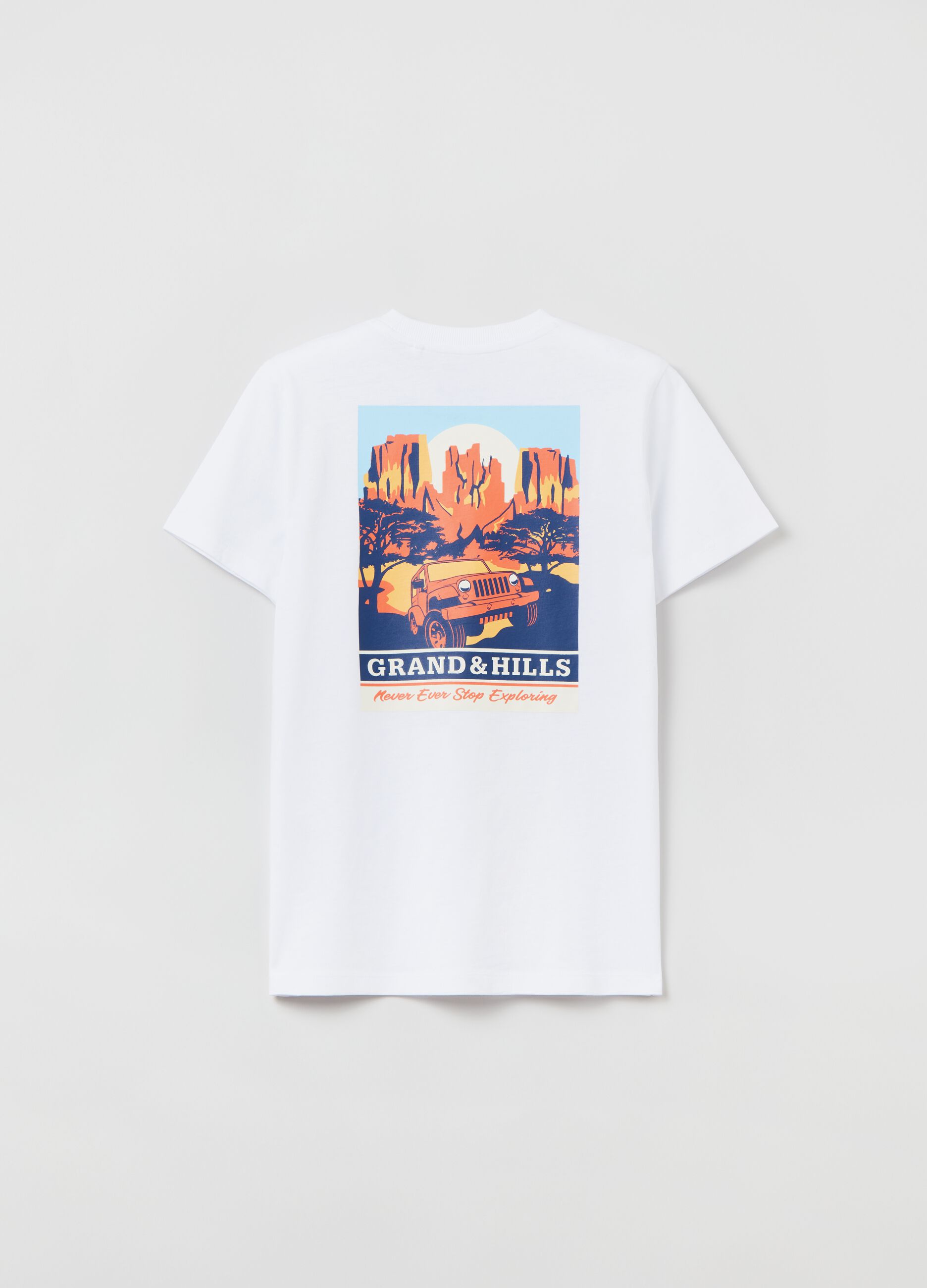 T-shirt in cotone con stampa Grand Canyon