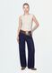 White asymmetric one-shoulder slim-fit polka-dot stretch viscose top_0