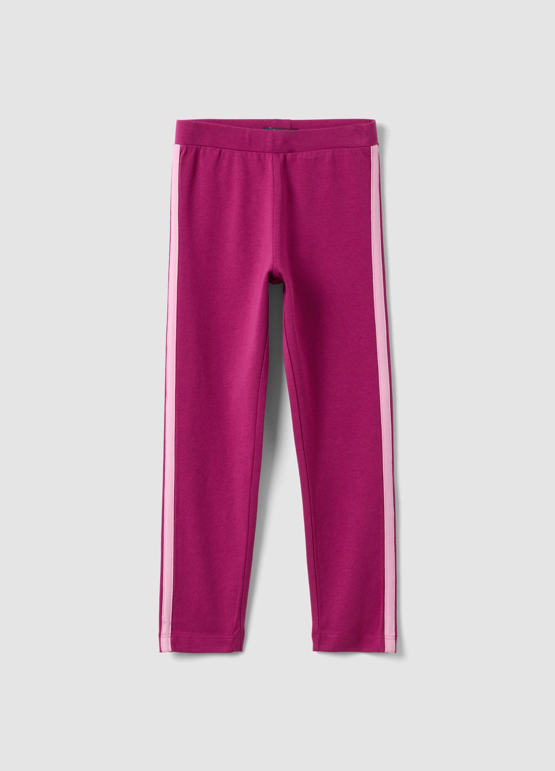 Girls&rsquo; purple skinny-fit organic stretch cotton leggings