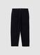 Black straight-leg trousers in stretch cotton twill_4